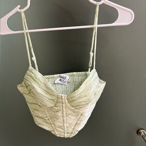 Princess Polly Light Green Corset Top | Never Worn